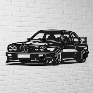 Fichier svg M3 E30. Idéal pour découpe laser, cricut, silhouette, sublimation, gravure... Décoration art mural