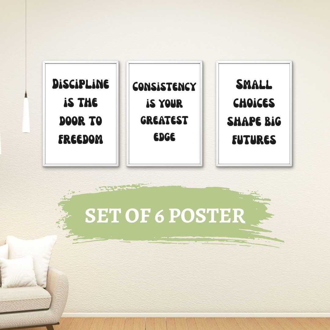 Inspirational Quote Poster Set, Motivational Wall Art (digital Download ...
