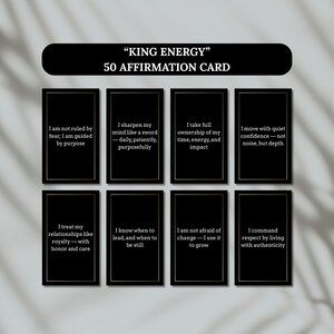 King Energy 50 Affirmationskarten Deck Set, druckbare 50 Affirmationskarte, Power Booster Affirmationskarte, digitaler Download, Sofort Download