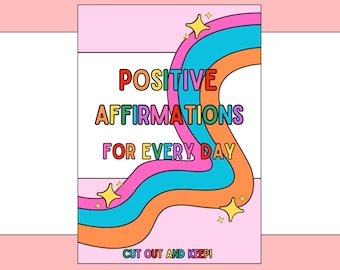Colourful Positive Affirmation Cards
