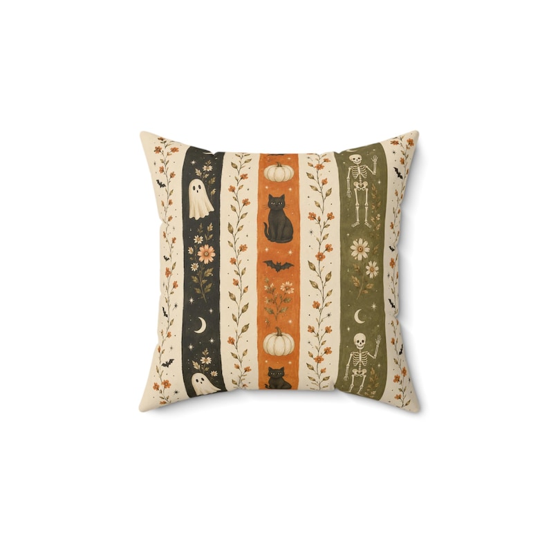 Halloween Pillow Cover Home Decor Black Cat Halloween Cushion Decoration Autumn Style Aesthetic Decor Home Accent Living Room Spooky Design image 3