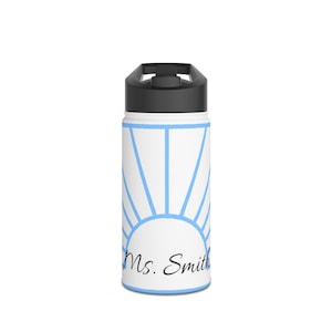 Teacher Stainless Steel Water Bottle, Personalized Custom Insulated Flask, Gift for Educator, Custom Name Water Bottle, Back to School Gift,