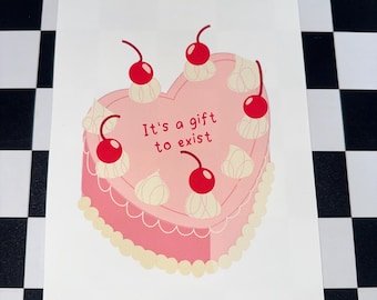 Olivia Dean Lyric Art Print: Heart Cake Illustration - Indie Music Gift