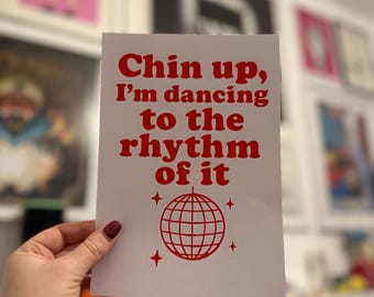 Sam Fender Inspired Pink and Red Wall Art | Chin Up | People Watching | a4 print
