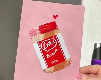 Lotus Biscoff Art Print: Hand-Drawn Foodie Kitchen Poster