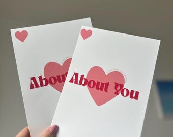 The 1975 'About You' inspired Lyrics Print: Pink Heart Indie Music Poster