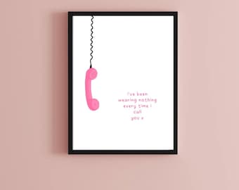 The 1975 Inspired Print | Too Shy Lyrics Wall Art