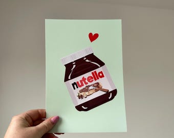 Nutella Jar Illustration Print – Hand-Drawn Foodie Pop Art