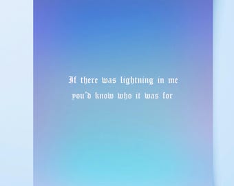 Fontaines DC inspired Lyric Print: Blue Gradient Art Poster
