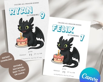 TL Dragon Birthday Invitation