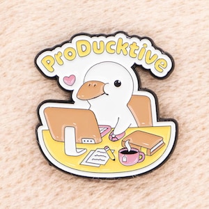 Cute Duck Enamel Pin – Funny Animal Brooch for Backpack or Clothing