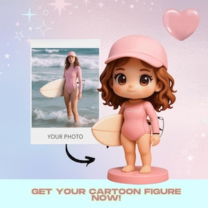 Custom Cute Cartoon Figurine | Personalized Miniature Doll from Photo | Kawaii 3D Gift for Her or Kids | Unique Birthday Gift