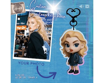 Custom Cartoon Acrylic Keychain – Personalized Photo Gift