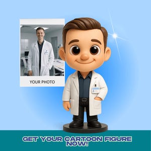 Personalized 3D Mini Figure- Custom Doctor Figurine from Photo, 3D Print, Official Decoration, Gift for Doctors & Nurses, Personalized Gift