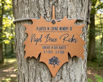 Custom Memorial Tree Plaque Personalized Tree Marker In Loving Memory of Loved One Sympathy Gift Outdoor Metal Tree Memorial Sign