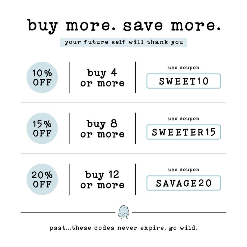 buy more. save more. your future self will thank you