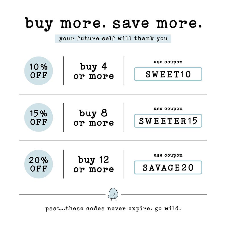 buy more. save more. your future self will thank you