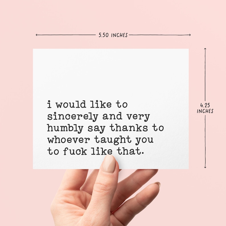 I Would Like To Sincerely Say Thanks To Whoever Taught You To F*ck Like That | Funny Dating Greeting Card | Inappropriate Card For Partner image 2