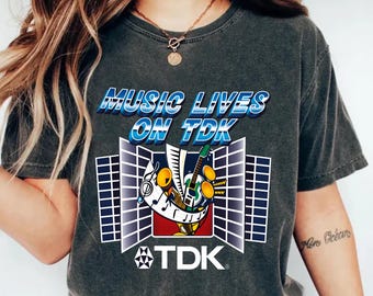 Music Lives On TDK Shirt, Retro Cassette Tape Design Shirt, Vintage Boombox Shirt, Stranger Meme Hoodie, Synthwave Tee, Band Merch Tee