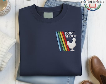 Embroidered Don't Shoot Shirt, Funny Gamer Meme Shirt, Peanut Raiders Quote, ARC Peanut Gift, Arc Fan Apparel, Raiders Scrappy Chicken Tee