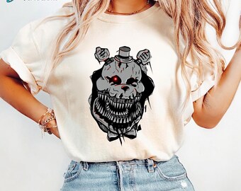 Vintage 90s Five Nights at Freddy's Spooky Animal Shirt, Video Game Sweatshirt, Gamer Gift Idea, Horror Game Inspired Tee, Teddy Bear FNaF