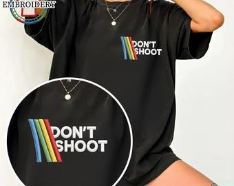 Embroidered Raiders Don't Shoot Shirt, Funny Gamer Meme Shirt, Peanut Raiders Quote, ARC Peanut Meme Gift, Goopa Apparel, Arc Fan Apparel