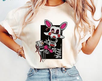 Five Nights at Freddy's Shirt, FNAF Animatronic Horror Game Inspired Tee, Mangle Funtime Foxy, Video Game Sweatshirt, Horror Gamer Gift Idea