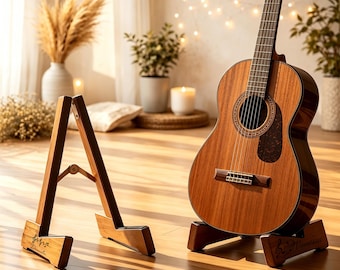 Personalized Engraved Wooden Guitar Stand,Custom Portable Guitar Holder,Instrument Stand,Unique Gift for Guitarist,Musician,Graduation Gift