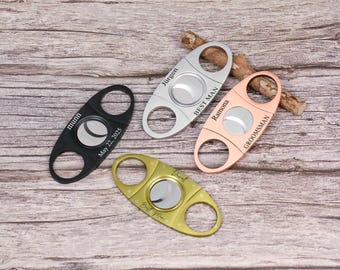 Tagliasigari personalizzato con doppia lama a ghigliottina - tagliasigari personalizzato inciso, regalo per lo sposo, bomboniera per addio al celibato, sigari, acciaio inossidabile