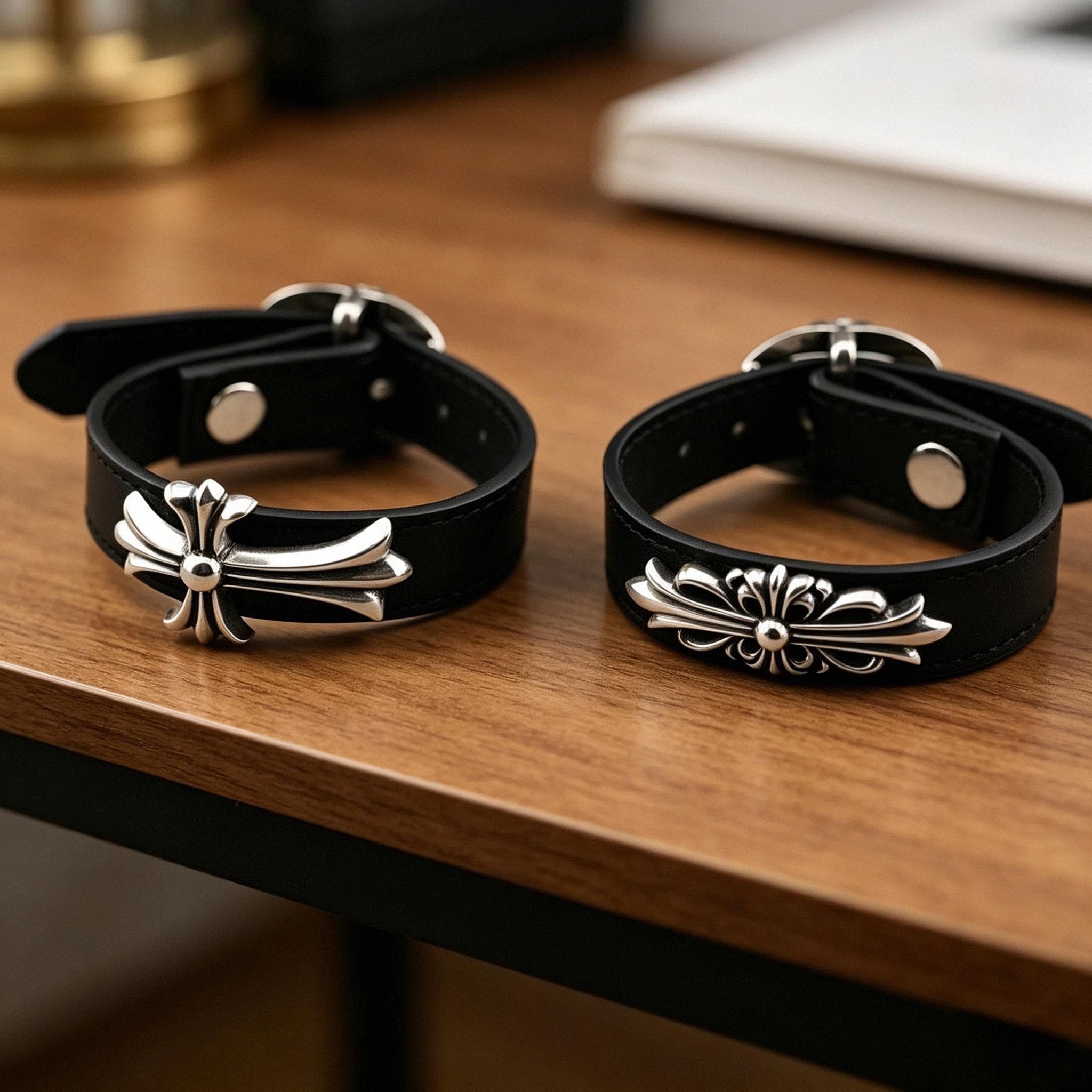 Chrome Hearts Leather Bracelet - Etsy