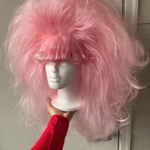 VIDEO VIXEN WIG: Long, Bubblegum Pink. Made to Order 80s Style Drag Wig image 6