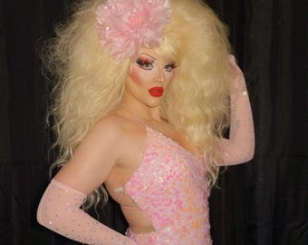 Ultra Teased 80s Inspired Wig, Drag Queen Cosplay Performance Hair