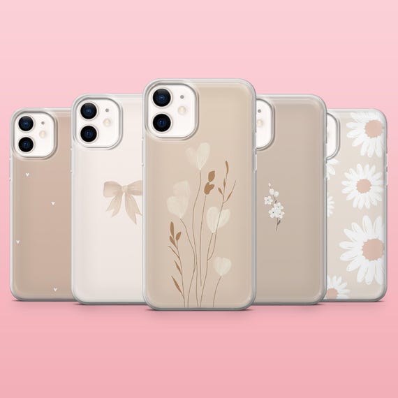 Beige Phone Case Minimalist Light Brown Cover for iPhone 16, 15, 14, 13, 12, Samsung S25, S24, S23FE, S22, A16, A55, A25, Pixel 9Pro, 8A