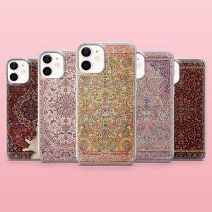 Persian Rug Phone Case Red Carpet Cultural Cover for iPhone 16, 15, 14, 13, 12, Samsung S25, S24, S23FE, S22, A16, A55, A25, Pixel 9Pro, 8A