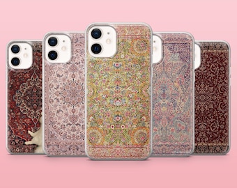 Persian Rug Phone Case Red Carpet Cultural Cover for iPhone 16, 15, 14, 13, 12, Samsung S25, S24, S23FE, S22, A16, A55, A25, Pixel 9Pro, 8A