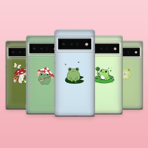 Cute Frog Phone Case Kawaii Animal Toad Cover for Pixel 9, 9Pro, 8A, 7Pro, 6A, Samsung Galaxy S25, S24, S23, A25, A16, A55, iPhone 16, 15