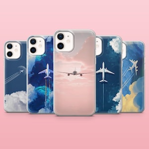 Aviation Phone Case Airplane Travel Cover for iPhone 16, 15, 14, 13, 12, Samsung S25, S24, S23, S22, A16, A55, A25, Pixel 9Pro, 8A