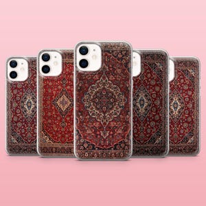 Persian Rug Phone Case Vintage Red Carpet Cover for iPhone 16, 15, 14, 13, 12, Samsung S25, S24, S23, S22, A16, A55, A25, Pixel 9, 8A