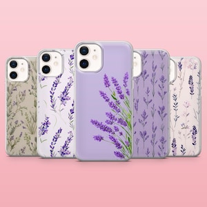 Lavender Phone Case Cute Flower Light Purple Cover for iPhone 16, 15, 14, 13, 12, Samsung S25, S24, S23FE, S22, A16, A55, A25,Pixel 9Pro
