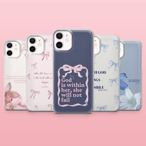 Christian Phone Case Bible Verse Scripture Cover for iPhone 16, 15, 14, 13, 12, Samsung S25, S24, S23, S22, A16, A55, A25, Pixel 9, 8A