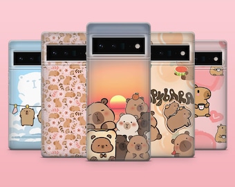 Capybara Phone Case Cute Animal Rodent Cover for Pixel 9, 9Pro, 8A, 7Pro, 6A, Samsung Galaxy S25, S24, S23, A25, A16, A55, iPhone 16, 15