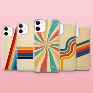 Retro Line Phone Case Vintage Minimalist Cover for iPhone 16, 15, 14, 13, 12, Samsung S25, S24, S23FE, S22, A16, A55, A25, Pixel 9Pro, 8A
