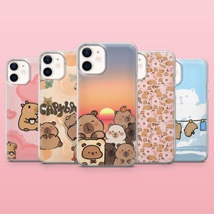Capybara Phone Case Rodent Cute Animal Cover for iPhone 16, 15, 14, 13, 12, Samsung S25, S24, S23FE, S22, A16, A55, A25, Pixel 9, 8A