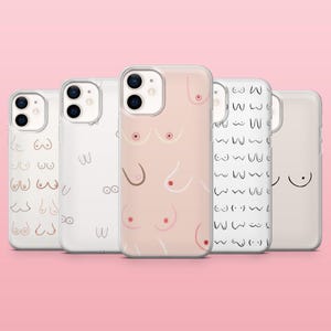 Boob Phone Case Line Art Aesthetic Cover for iPhone 16, 15, 14, 13, 12, Samsung S25, S24, S23, S22, A16, A55, A25, Pixel 9, 8A