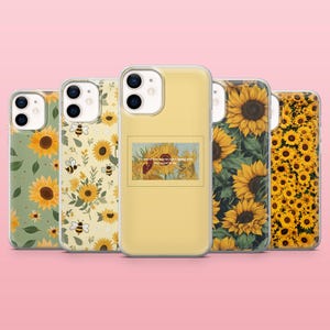 Sunflower Phone Case Floral Sun Cover for iPhone 16, 15, 14, 13, 12, Samsung S25, S24, S23FE, S22, A16, A55, A25, Pixel 9Pro, 8A