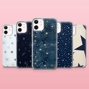 Blue Star Phone Case Twinkle Night Sky Cover for iPhone 16, 15, 14, 13, 12, Samsung S25, S24, S23, S22, A16, A55, A25, Pixel 9, 8A