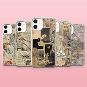 Capa de jornal vintage para iPhone 16, 15, 14, 13, 12, Samsung S25, S24, S23FE, S22, A16, A55, A25, Pixel 9Pro, 8A
