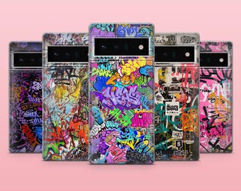 Graffiti Handyhülle Street Art Vandalismus Cover für Pixel 9, 9Pro, 8A, 7Pro, 6A, Samsung Galaxy S25, S24, S23, A25, A16, A55, iPhone 16, 15