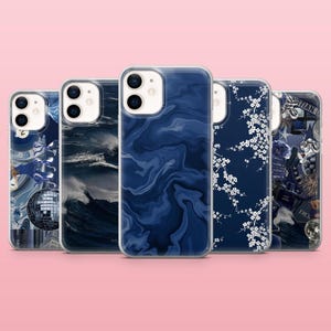 Navy Blue Phone Case Sailor Blue Aesthetic Cover for iPhone 16, 15, 14, 13, 12, Samsung S25, S24, S23FE, S22, A16, A55, A25, Pixel 9, 8A