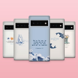 Simple Christian Phone Case Scripture Bible Verse Cover for Pixel 9, 9Pro, 8A, 7Pro, 6A, Samsung S25, S24, S23, A25, A16, A55, iPhone 16, 15